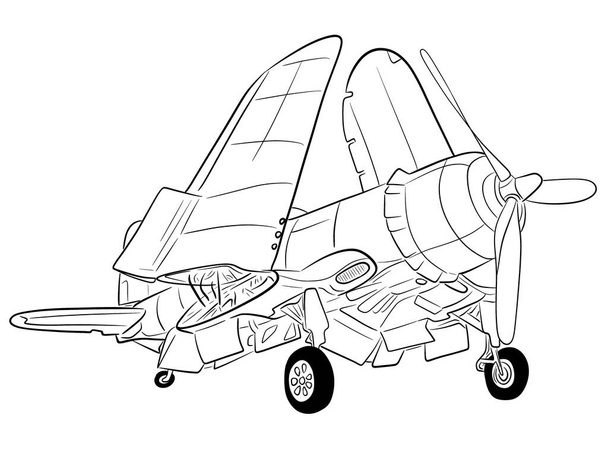 A harci repülőgép-vektor illusztrációja - Vektor, kép