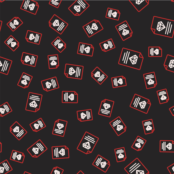 Line Certificate of the diamond icon isolated seamless pattern on black background.  Vector - ベクター画像