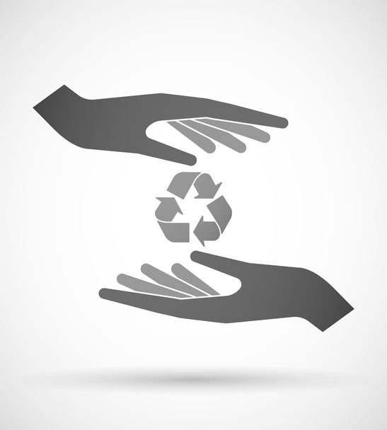 Χέρια προστασία ή για ένδειξη ανακύκλωσης - Διάνυσμα, εικόνα