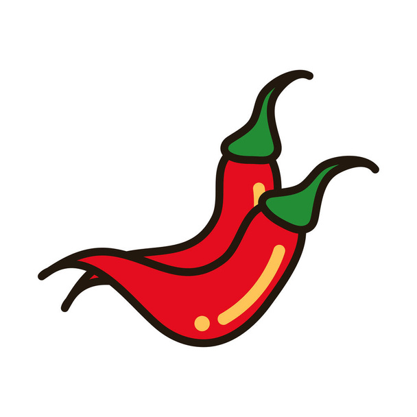 chili food icon isolated white background - Vecteur, image