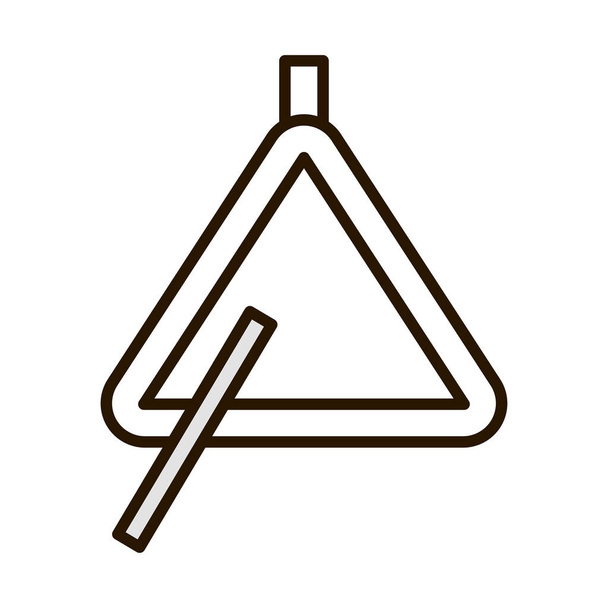 triangle instrument de musique ligne icône isolé - Vecteur, image