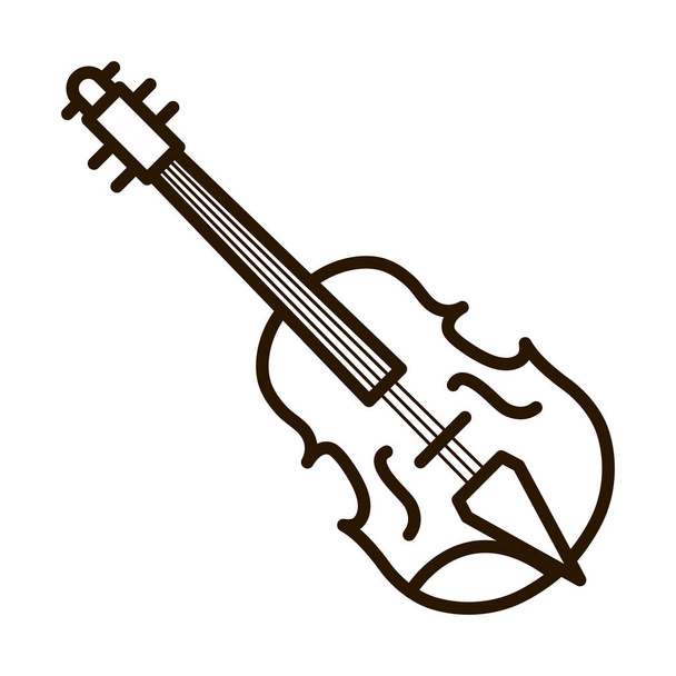 violin musical instrument line icon isolated - Вектор,изображение
