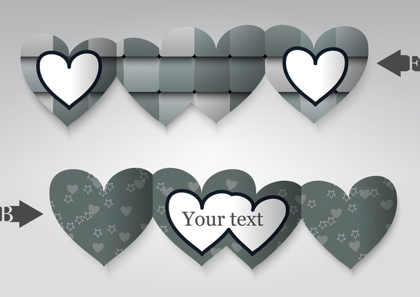 Template greeting card in the form of heart.  - Vecteur, image