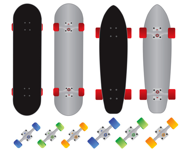 Skateboard and longboard custom vector - Vector, Image