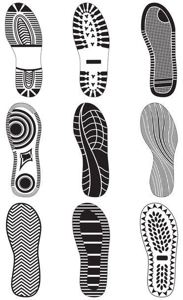 Vector illustration set of footprints. - Vector, Image