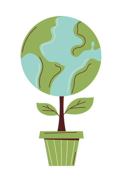 earth planet plant, ecological sustainability - Vektor, Bild