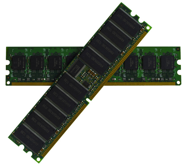 Jotkut moduulit DDR RAM-muisti tietokone valkoisella taustalla
 - Valokuva, kuva