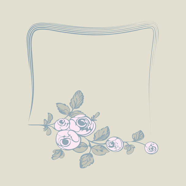 Frame with with flower rose - Vector, afbeelding