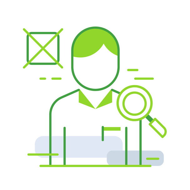 Not suitable candidate business people icon with green outline style. concept, all, save, not, nothing, one, ornament, outlined. Vector Illustration - Vektor, obrázek