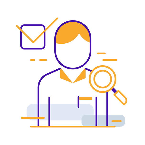 Suitable candidate business people icon with orange purple outline style. human, employee, candidate, job, concept, business, career. Vector Illustration - Vector, Image