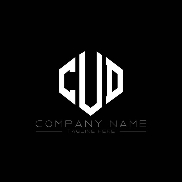CUD letter logo design with polygon shape. CUD polygon and cube shape logo design. CUD hexagon vector logo template white and black colors. CUD monogram, business and real estate logo. - Vektor, Bild