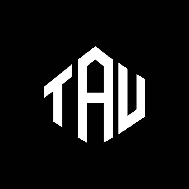 TAU letter logo design with polygon shape. TAU polygon and cube shape logo design. TAU hexagon vector logo template white and black colors. TAU monogram, business and real estate logo. - Διάνυσμα, εικόνα