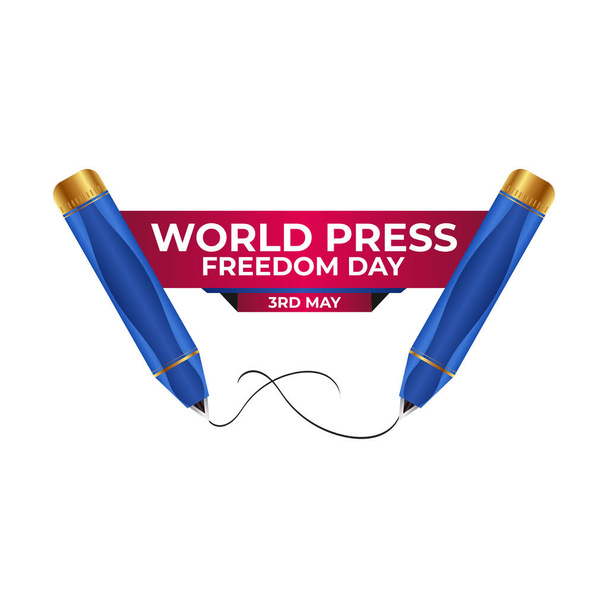 Koncepce vektorové ilustrace Světového dne svobody tisku. Světový den svobody tisku nebo Světový den tisku ke zvýšení povědomí o důležitosti svobody tisku. Ukončit beztrestnost zločinů proti novinářství - Vektor, obrázek