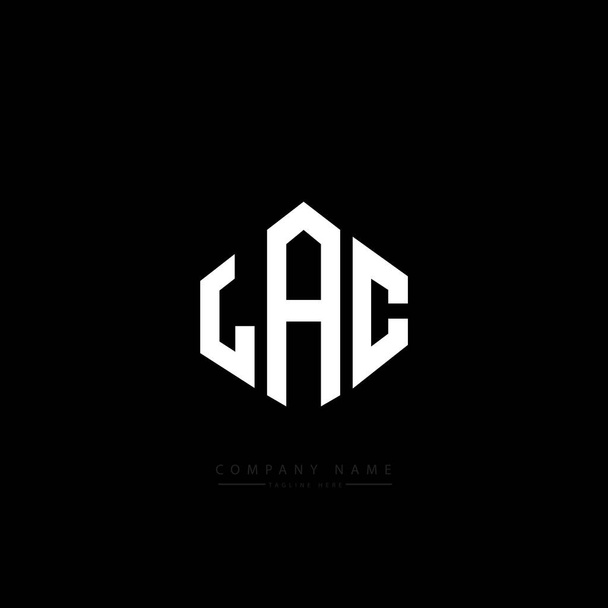 LAC letter logo design with polygon shape. LAC polygon and cube shape logo design. LAC hexagon vector logo template white and black colors. LAC monogram, business and real estate logo. - Вектор, зображення