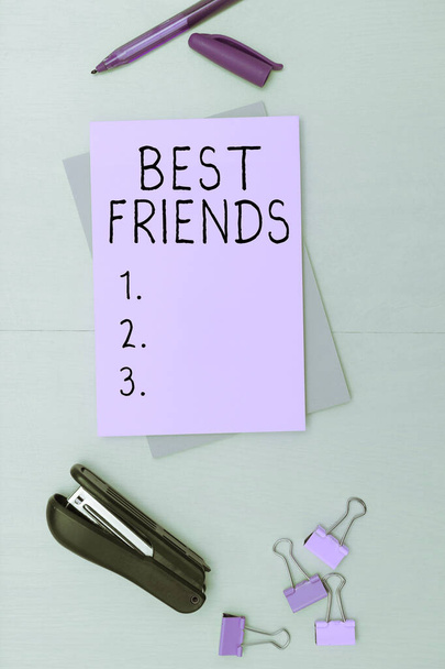 Handschrift-Text Beste Freunde, Geschäftsidee Eine Person, die Sie höher schätzen als andere Personen Für immer Freunde - Foto, Bild