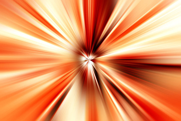 Superficie radiale astratta della sfocatura dello zoom nei toni del rosso, arancio, marrone. Sfondo caldo colorato con linee radiali, divergenti e convergenti. - Foto, immagini
