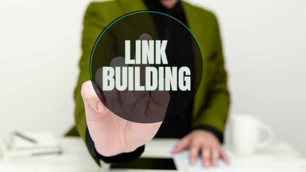 Conceptual display Link Building, Business overview SEO Term Exchange Links Acquire Hyperlinks Indexed - Zdjęcie, obraz