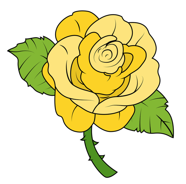 Yellow Rose - Vector, Image