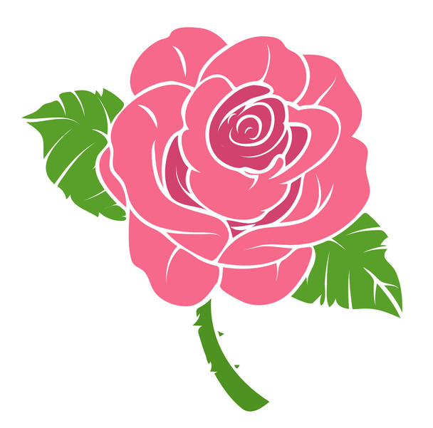 Rose Flower - Διάνυσμα, εικόνα
