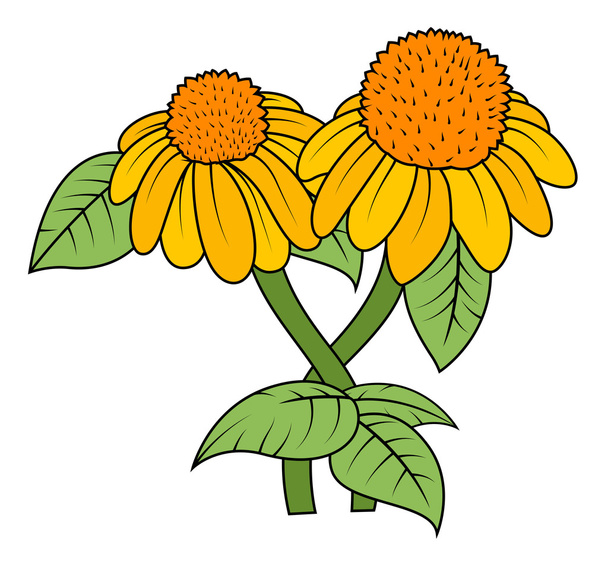 Sárga virága vektor ágak - Vektor, kép