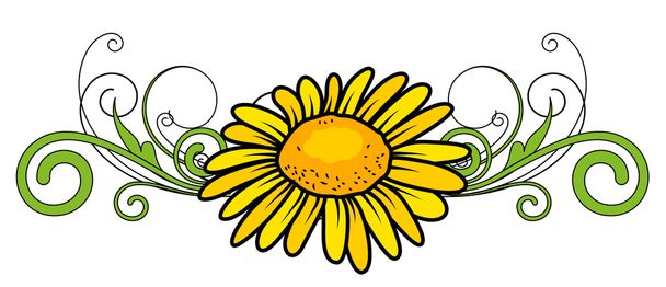 Κίτρινο λουλούδι Διαιρέτης φορέα - Διάνυσμα, εικόνα