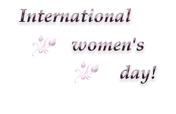 March 8 International Womens Day pink color only title isolated for banner printing. - Photo, Image