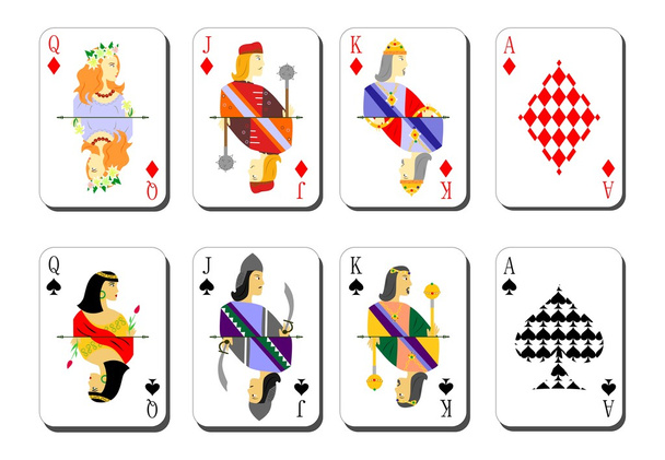 Jugar a las cartas picos bubi
 - Vector, imagen