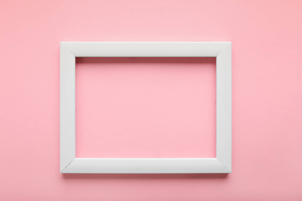 Abstract  paper minimal background with white frame. Minimal composition with empty picture frame. - Foto, Imagem