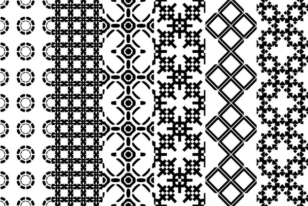 Black pattern white background, great set design for any purposes. Seamless vector texture. - Vetor, Imagem