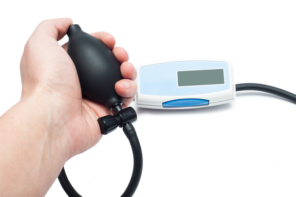 monitor krevního tlaku, izolované na bílém - Fotografie, Obrázek