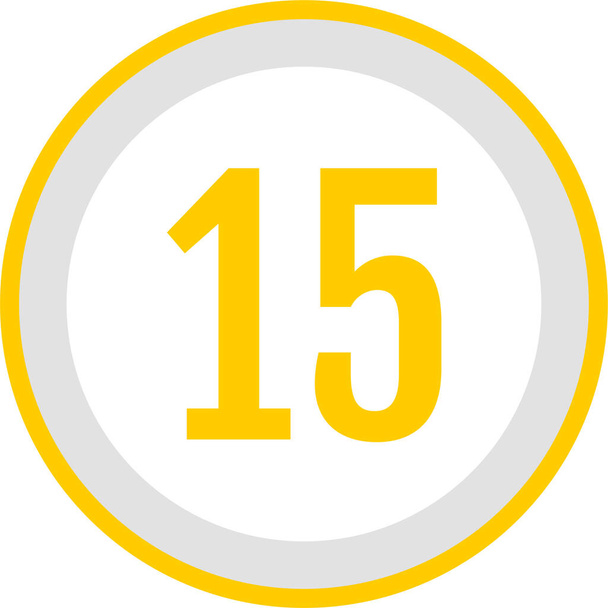 Number 15 icon. flat vector illustration - Vector, Image