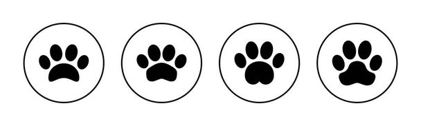 Webおよびモバイルアプリ用のPawアイコンベクトル。足のプリントとシンボル。犬や猫の足 - ベクター画像