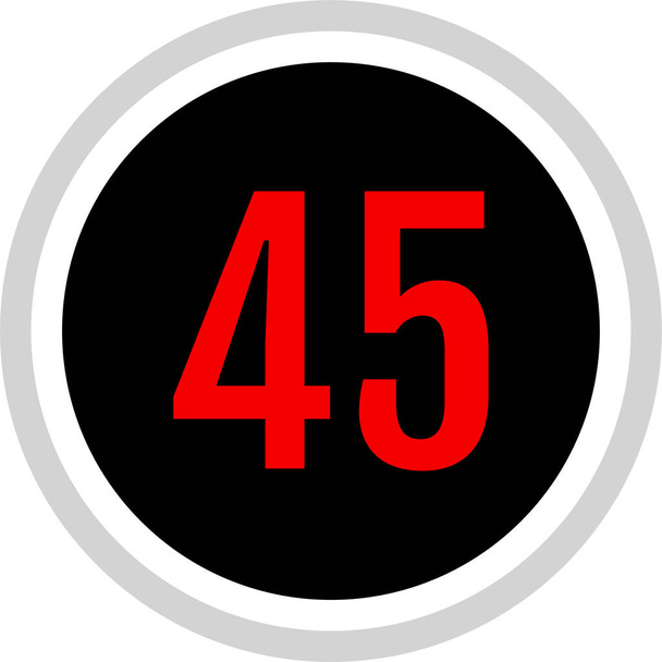 Nummer 45 icoon. Vector template voor webdesign  - Vector, afbeelding