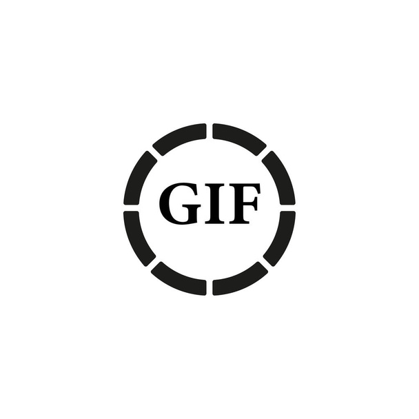 ícone do logotipo gif. Ícone plano de mídia social. Ilustração vetorial. EPS 10. - Vetor, Imagem
