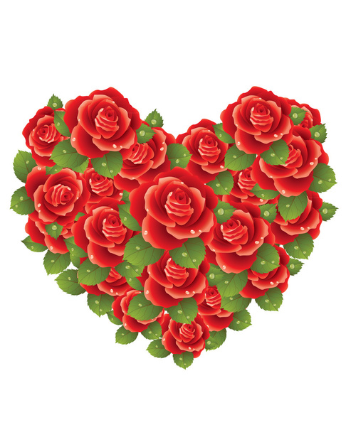 Rosa - corazón
 - Vector, Imagen