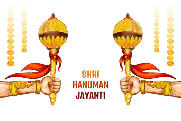 Sri hanuman jayanti festival celebración tarjeta fondo - Vector, imagen