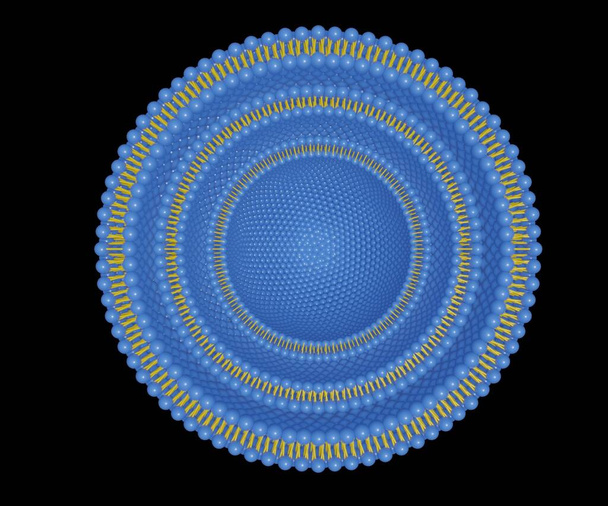 Изолированная многослойная везикулярная структура. 3-d рендеринг - Фото, изображение