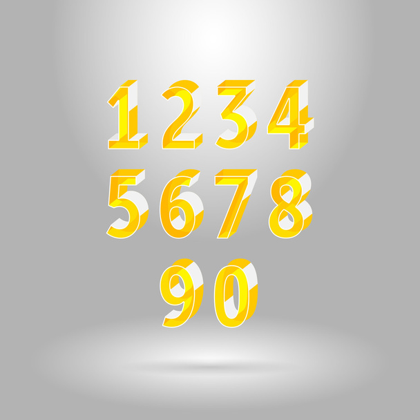 Izometrikus ábécé Font.Numbers készlet 0,1,2,3,4,5,6,7,8,9,0. - Vektor, kép
