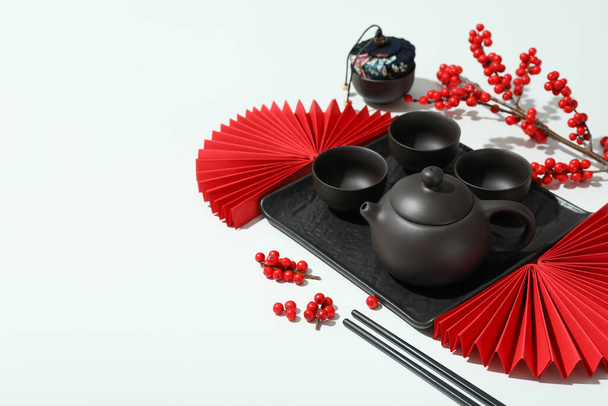 Concept of tea, asian tea, space for text - Foto, Imagem