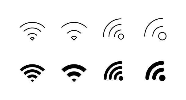 Набір піктограм Wi-Fi. знак сигналу і символ. Піктограма бездротового зв'язку
 - Вектор, зображення