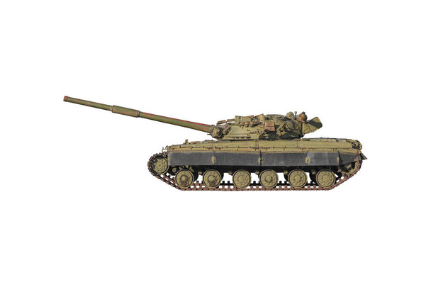 Soviet tank T-64 isolated on white background. - Photo, Image