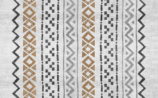 Hand-painted line pattern geometric art pattern, Moroccan style carpet background. - Foto, Bild