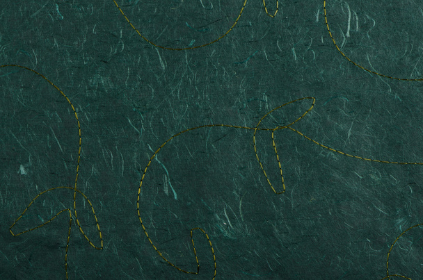 Stitched green recycled paper - Foto, Imagen