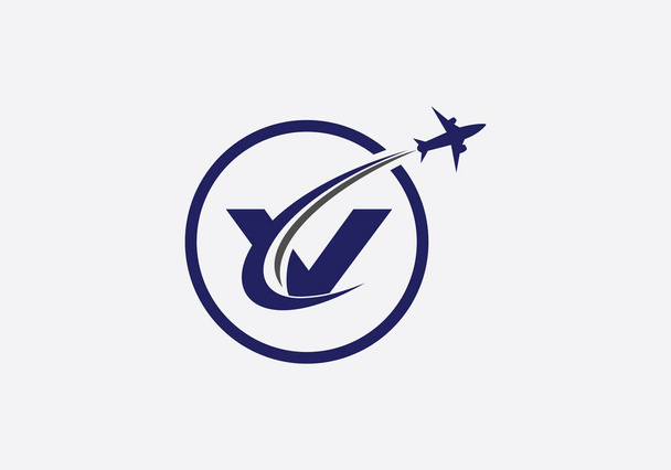 Projekt logo wycieczki i podróży, Symbol agencji lotniczej i wektor logo firmy lotniczej z literami - Wektor, obraz