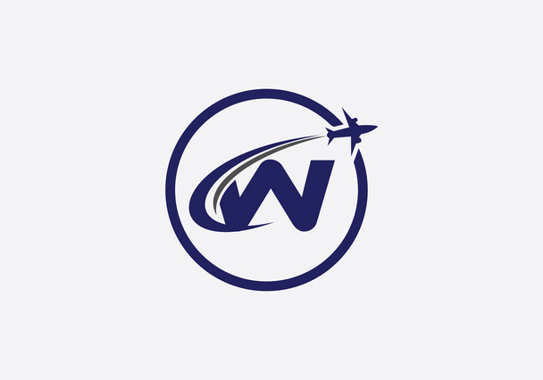 Tour ja matka logo suunnittelu, Lentoyhtiön virasto symboli ja ilmailuyhtiön monogrammi logo vektori kirjaimin - Vektori, kuva