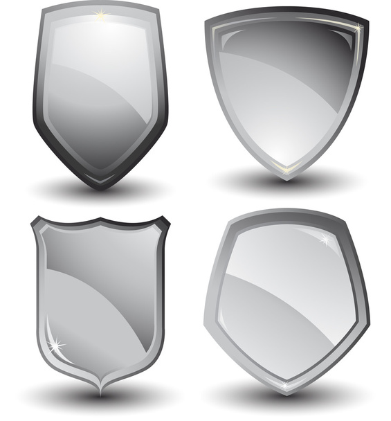 Vector silver shields - Vektör, Görsel