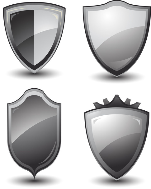 Vector silver shields - Вектор, зображення