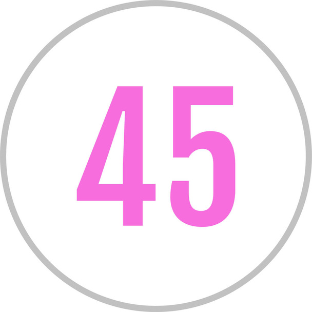 Nummer 45 icoon. Vector template voor webdesign  - Vector, afbeelding