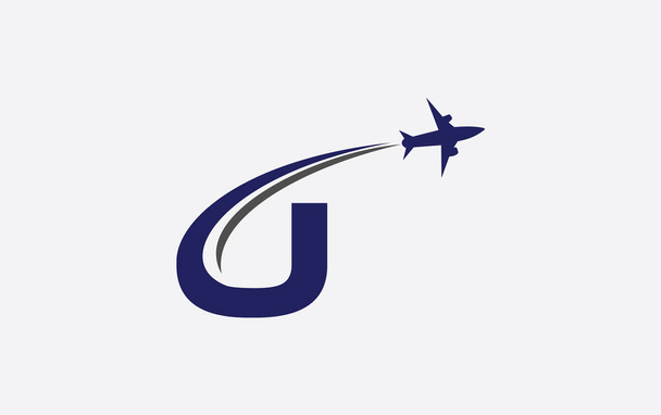 ツアーと旅行のロゴデザイン、航空会社のシンボルと文字と航空会社のモノグラムのロゴベクトル - ベクター画像