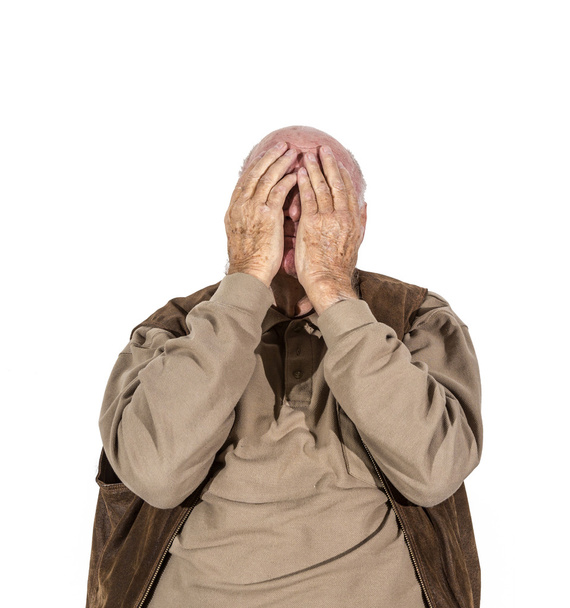 idős nyugdíjas embert a bánat - Fotó, kép